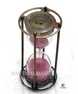 NauticalMart Royal Navy London 5 Minute Antique Brass Pink Sand Timer - $60.00