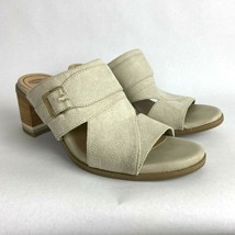 Dr. Scholls Sandals Women 8 Beige Block Heel Open Toe Slip On Faux Suede... - £16.00 GBP