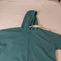 Zenana OJ-35038 Womens Cotton Blend Teal Full Zip Drawstring Hoodie Sweatshirt S image 8