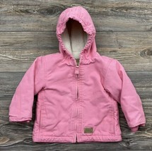 Schmidt Kids Jacket Infant Girls Size 18 Months Pink Canvas Sherpa Fleece Lined - £11.85 GBP