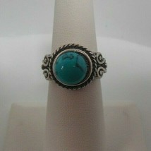 Stamped S925 Faux Turquoise Cabochon Ring Size 6.5 - $25.73 CAD
