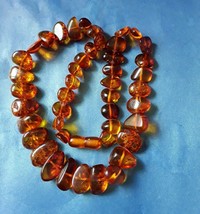 Vintage Jewelry Honey Cognac Natural Baltic Amber fossil gems Necklace B... - £75.64 GBP