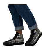 Men’s high top canvas shoes-Color: Black, Blue, Brown - $59.99