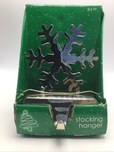 Stocking Hook Hanger Holder Snowflake 5&quot; Silver Metal Bed Bath Beyond NE... - £27.15 GBP