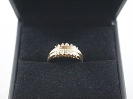 14k Ladies Yellow Gold Natural Diamond Fashion Ring (Free Worldwide Shipping) - £236.54 GBP
