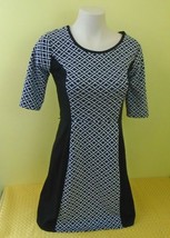 xhilaration Black White Fitted Polyester Blend Women&#39;s Pattern Dress Siz... - $7.92