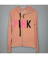 Victorias Secret PINK Full Zip Sweatshirt Womens M Orange Nation Sweater... - $15.98