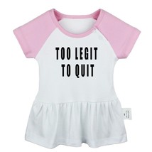 Too Legit To Quit Newborn Baby Girls Dress Toddler Infant 100% Cotton Clothes - £10.62 GBP