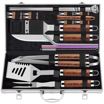 25Pcs Extra Thick Stainless Steel Grill Tool Set For Men, Heavy Duty Grilling Ac - £49.35 GBP