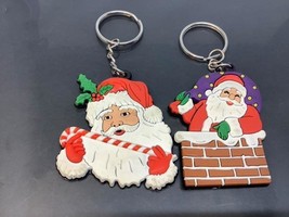 2 Christmas Keyring Santa Claus Keychain 2 Porte-Clés Père Noel Candy Cane Gifts - £6.32 GBP