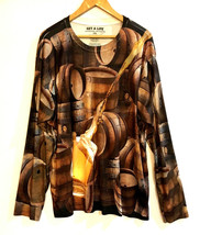 2XL Get A Life 100% Polyester Graphic Beer Barrel Long Sleeve Shirt - $9.85