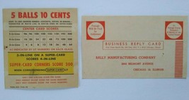 Big Time Bally Bingo Pinball 1956 Original Game Replay Value Card + Post... - $41.33