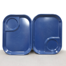 2 Rubbermaid Blue 3850 Divided Melamine Snack Lunch Trays Camping - £14.01 GBP