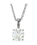 Round Natural Mined Diamond Pendant 14K White Gold (1.5 Ct F VS1 Clarity... - $12,961.67 CAD