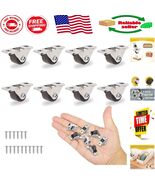 Lightweight Mini Caster Wheels Set - 8 Rubber &amp; Steel Wheels for DIY Mob... - $315.55 MXN