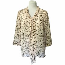 The Limited 3/4 Sleeve Pullover Blouse Women&#39;s Size S Brown &amp; Beige Spot... - £14.80 GBP