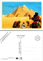 Africa Egypt Giza The Pyramids Tall Short Camels Vintage Postcard - £7.38 GBP