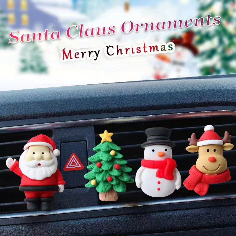Santa Claus Air Outlet Ornaments Creative Car Air Outlet Christmas Supplies - £10.77 GBP