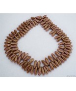 50 3x10mm Czech Glass Dagger Beads: Luster - Opque Rose/Gold Topaz - £2.00 GBP