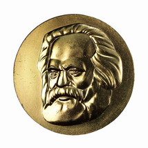 Karl Marx Medal East Germany DDR Plaque Table 60mm Bronze 02123 - $31.49