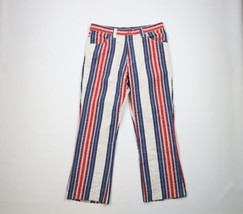 Vtg 70s Streetwear Mens 36x30 Distressed Striped Wide Leg Bell Bottoms P... - £78.99 GBP