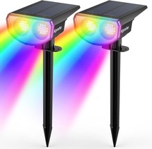 Solar Color Spot Lights Outdoor 9 Modes Halloween Christmas 38 LEDs Color Changi - £43.45 GBP