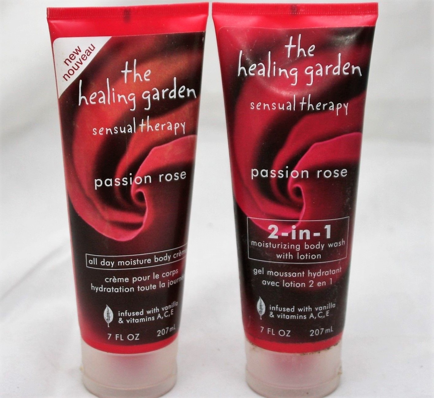 2 Lot The Healing Garden Passion Rose 2 n 1 Body Wash 7 oz & Lotion 7 oz - $25.57