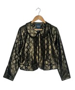 ModCloth Blazer Womens Large Gold Single Button Metallic Peter Pan Colla... - $54.14 CAD