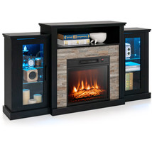 Fireplace TV Stand w/ Led Lights &amp; 18&quot; Electric Fireplace for Tvs up to 65&quot; - £388.90 GBP