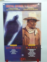 Alfred HITCHCOCK/JOHN Wayne &quot;Bring Home A Classic&quot; Promotional Home Video Poster - £11.86 GBP