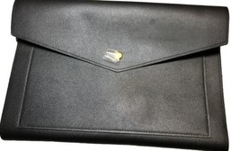 Glass Ladder &amp; Co Portfolio Clutch Womens Black Vegan Leather Formal Ele... - $54.34