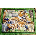 IT&#39;S ZOOLOGICAL JUNGLE ANIMALS QUILT FABRIC PANEL - £12.58 GBP