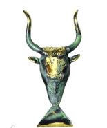 Greek Knossos Bull Head Statue from brass 20cm x 11cm - £79.87 GBP