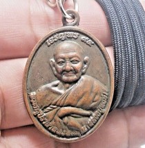 LP HONG MAGIC COIN THAI AMULET PENDANT 24 INCHES ROPE NECKLACE LUCKY RIC... - £35.13 GBP