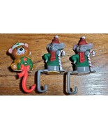 LOT of 3 VINTAGE CHRISTMAS BLOW MOLD STOCKING HOLDERS Bear Mice Hong Kong - $319.48 MXN