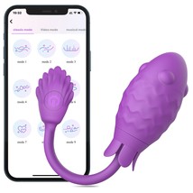 App Remote Control G Spot Vibrator With Rotating Massage Beads, Long Distance 9  - £11.34 GBP