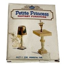 Petite Princess FantasyMiniature Doll Furniture Pedestal Table Lamp Flowers Box - $25.43