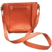 Steve Madden Crossbody Bag Womens Orange Pebbled Leather Magnetic Closure - $27.69