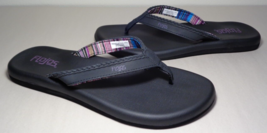 Flojos Size 11 M Black Lavender Flip Flop Sandals New Women&#39;s Shoes - £73.61 GBP