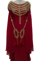 Stylish Abaya Long Islamic Kaftan Farasha Gown Dress Moroccan Hand Work ... - $84.00
