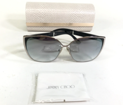 Jimmy Choo Sunglasses MATY/S 1B0FU Black Silver Cat Eye Frames with Gray Lenses - £113.21 GBP