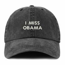 Trendy Apparel Shop XXL I Miss Obama Embroidered Unstructured Washed Pigment Dye - £17.62 GBP
