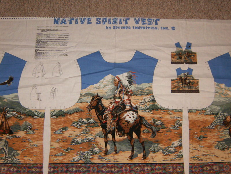 Primary image for INDIAN NATIVE SPIRIT VEST FABRIC PANEL