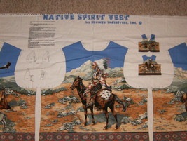 Indian Native Spirit Vest Fabric Panel - $20.00