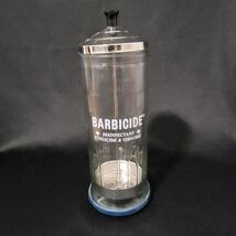 Vintage Kings Barbers Comb Brush Disinfectant Glass Jar Metal Lid  11&quot; - €19,29 EUR