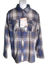 Rustic Ridge Men&#39;s Long Sleeve Button Down Plaid Shirt Blue 2XL Nwt - $16.03