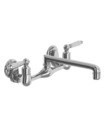 Builders Double-Handle Wall Mount Low-Arc Standard Kitchen Faucet Chrome - $854.94 MXN