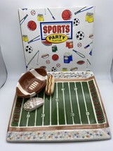 World Bazar Sports Party Platter Football Serving Platter Super Bowl NFL Gameday - £32.12 GBP