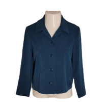 Briggs New York Button Up Blazer Jacket ~ Sz PS ~ Teal ~ Long Sleeve - $22.49