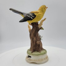 Towle Fine Bone China Ceramic Yellow Oriole Bird and Tree Music Box Figu... - $14.00